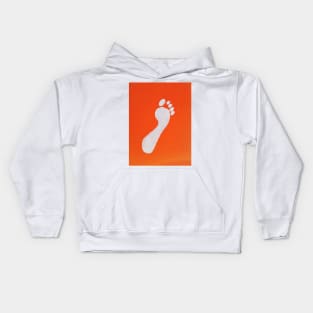 WHITE FOOTPRINT UP THE WALL Kids Hoodie